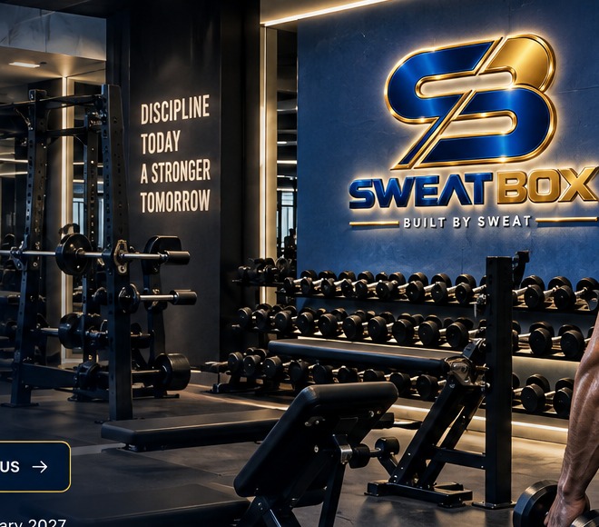 Sweat Box branded gym interior concept