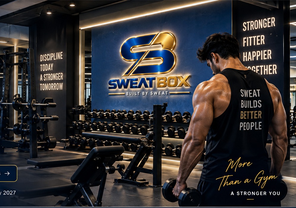 Premium gym interior concept for Sweat Box